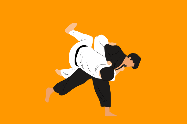 pareja practicando judo